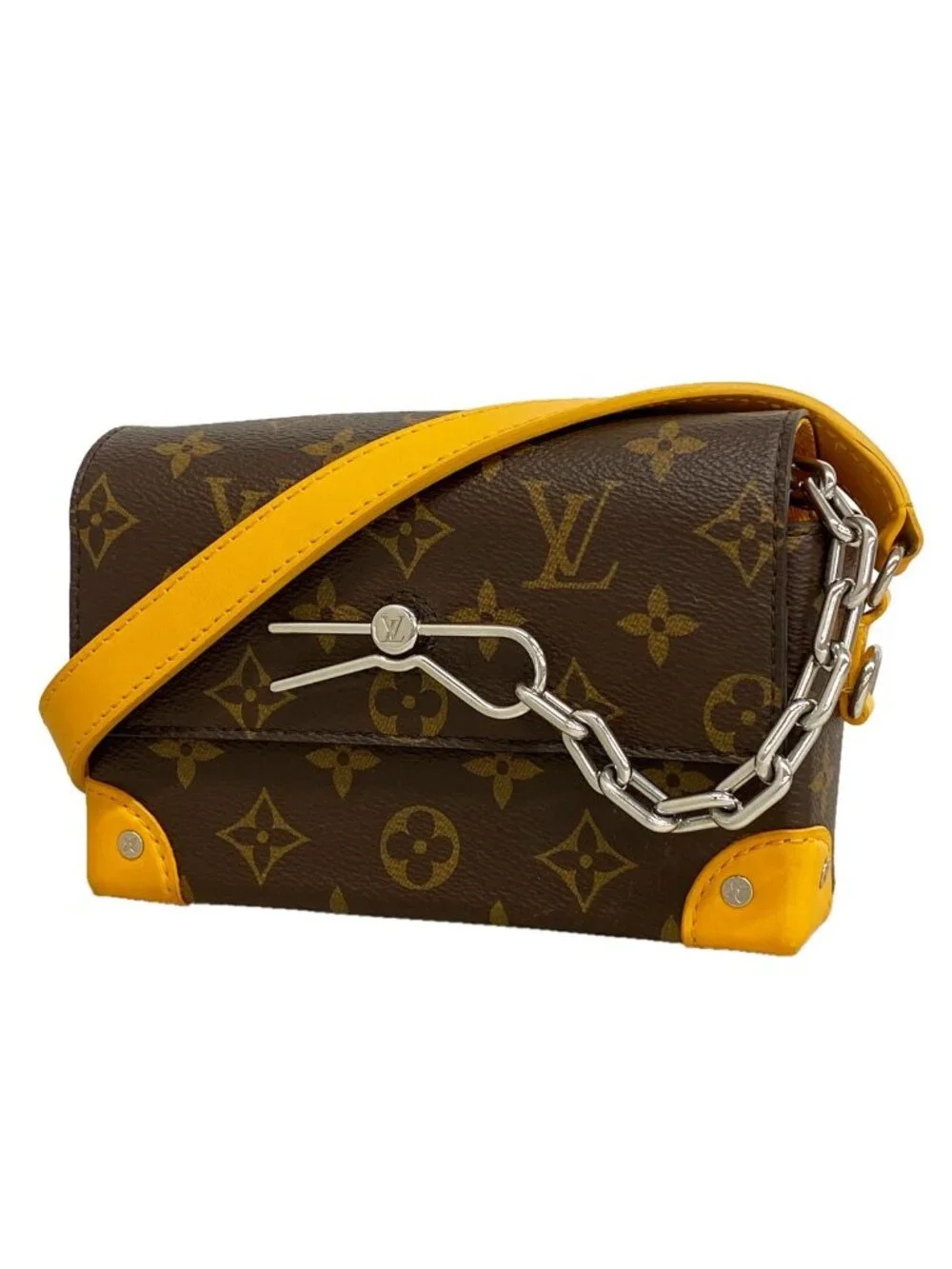 Louis Vuitton Shoulder Bag Monogram Macassar Steamer Wearable Wallet Brown